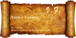 Vasko Ferenc névjegykártya