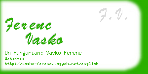 ferenc vasko business card